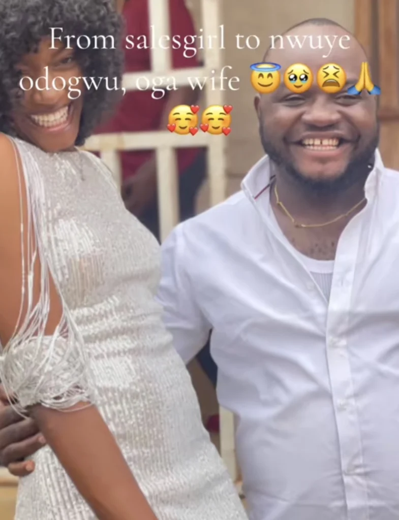 Beautiful lady turns oga’s wife after serving as sales girl