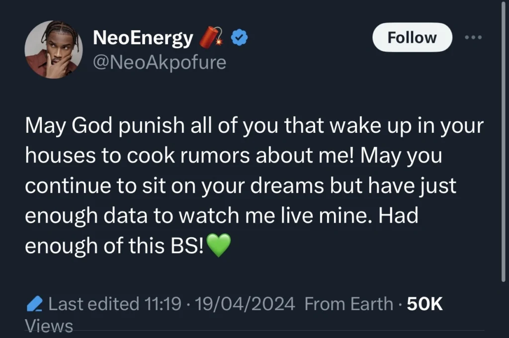 Neo responds to accusations of affair with Mabel Makun