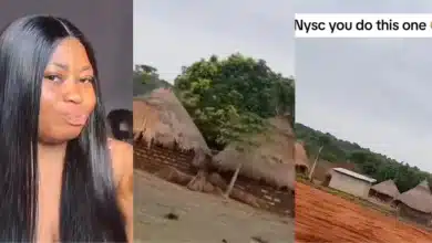 Corper laments bitterly as she shows off location she was posted for NYSC