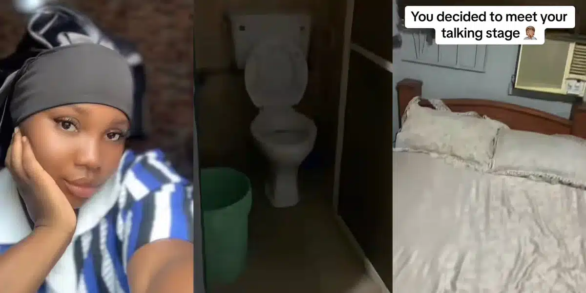 Lady shows off the luxurious hotel her talking stage took her to