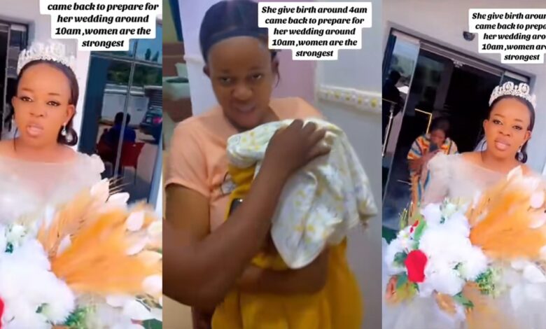 "Serious risk" - Nigerian woman delivers baby at 4am, weds at 10am, all in one day