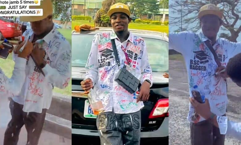 "Finally, God did" - Nigerian man graduates after 5 JAMB attempts, 9 years in university for 4-year degree course