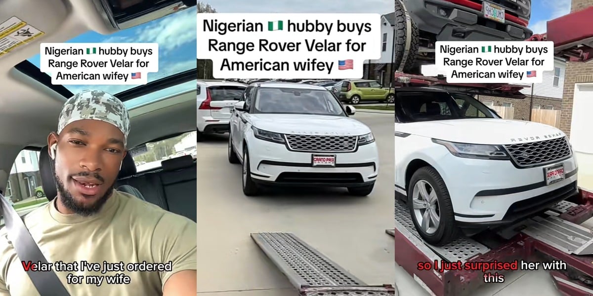 Nigerian man buys brand-new Range Rover Velar for American wife after 7-month stay in USA