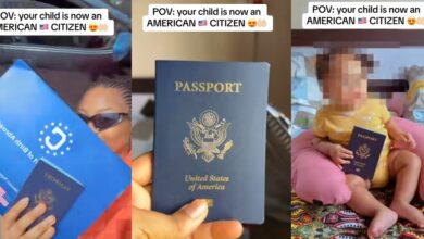 Nigerian mother shares joy, flaunts blue passport as baby son becomes American citizen