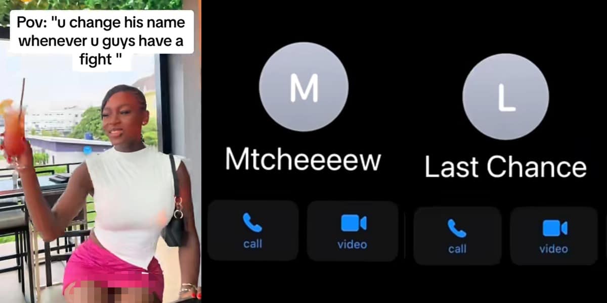 Angry lady renames boyfriend's contact to "Mr. I will not do again", "Last chance", "God forbid" after every fight