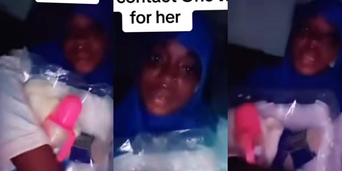 Nigerian lady buys Pampers, feeding bottle, and other baby items, tearfully-begs God for child