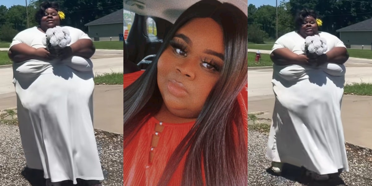 Oversized lady declares herself 'beautiful' as she practices walking down the aisle on her wedding day
