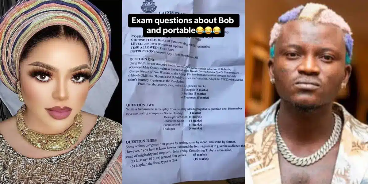 Mass communication students at LASUSTECH get unexpected question on Bobrisky and Portable