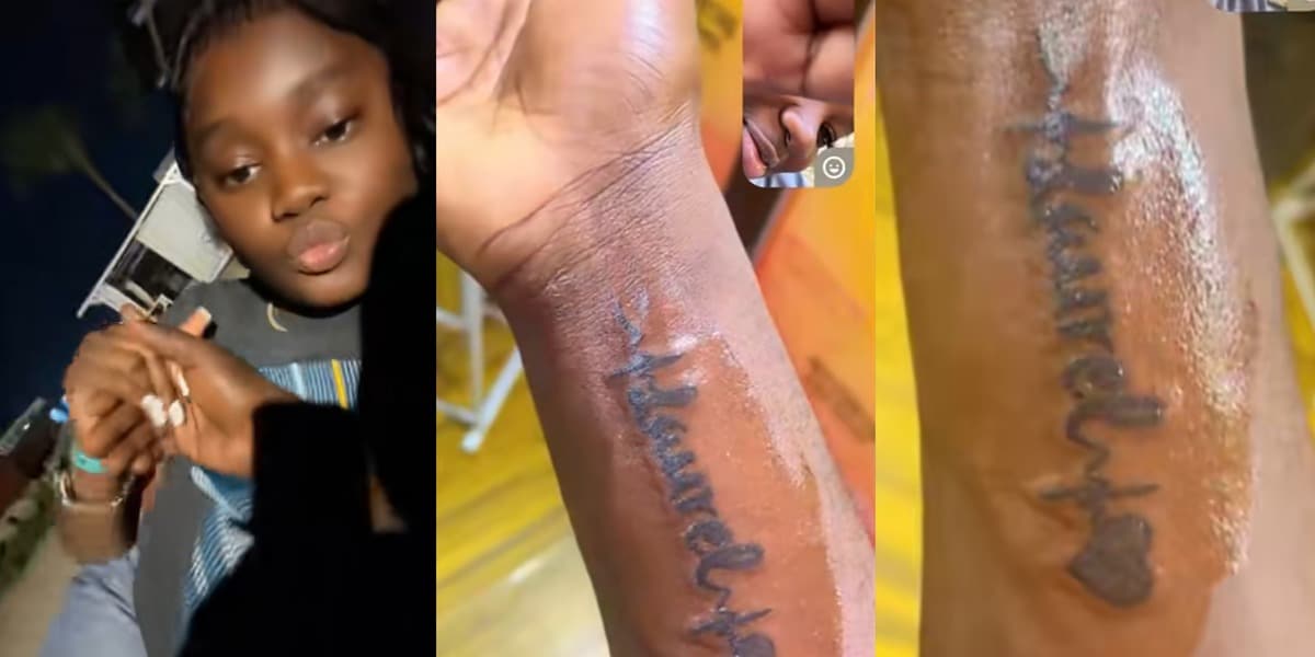 Nigerian man gets permanent tattoo of girlfriend's name less than 3 months into relationship