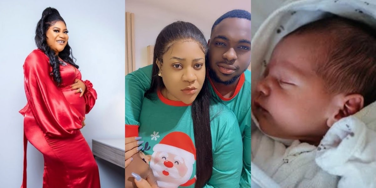 "I know you all are shocked" – Nkechi Blessing announces birth of her baby boy with boyfriend, Xxssive