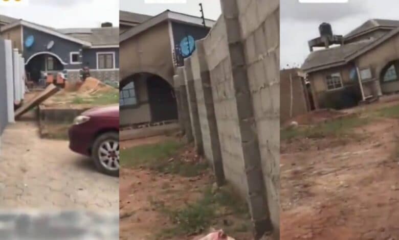 "What kind of fence is this" – Reactions as second wife's son renovates his mother's side of their house