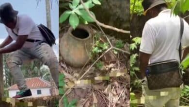 "Something is affecting this guy spiritually" – Speed Darlington visits his hometown after 22 years, urinates on juju