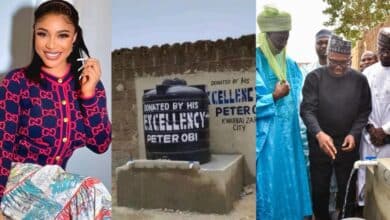 Tonto Dikeh berates Peter Obi after he installed a borehole for a northern community