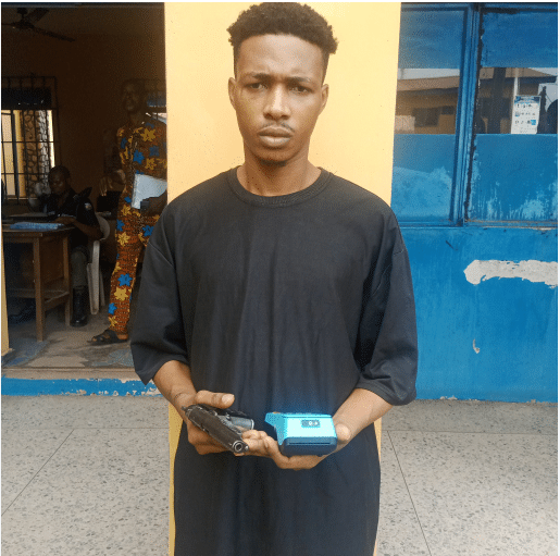 22-year-old boy travelling from Lagos to Anambra caught with gun and POS machine in Edo State