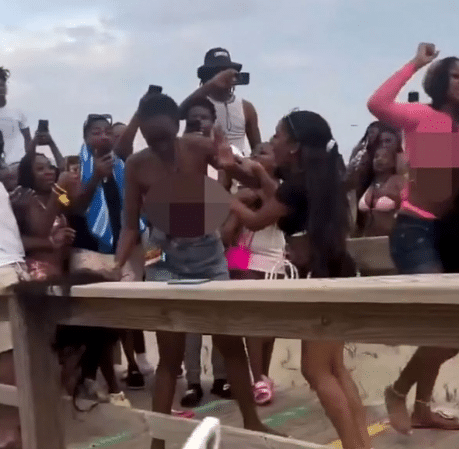 Drama as Bikini-clad ladies fight dirty, expose themselves during spring break outing
