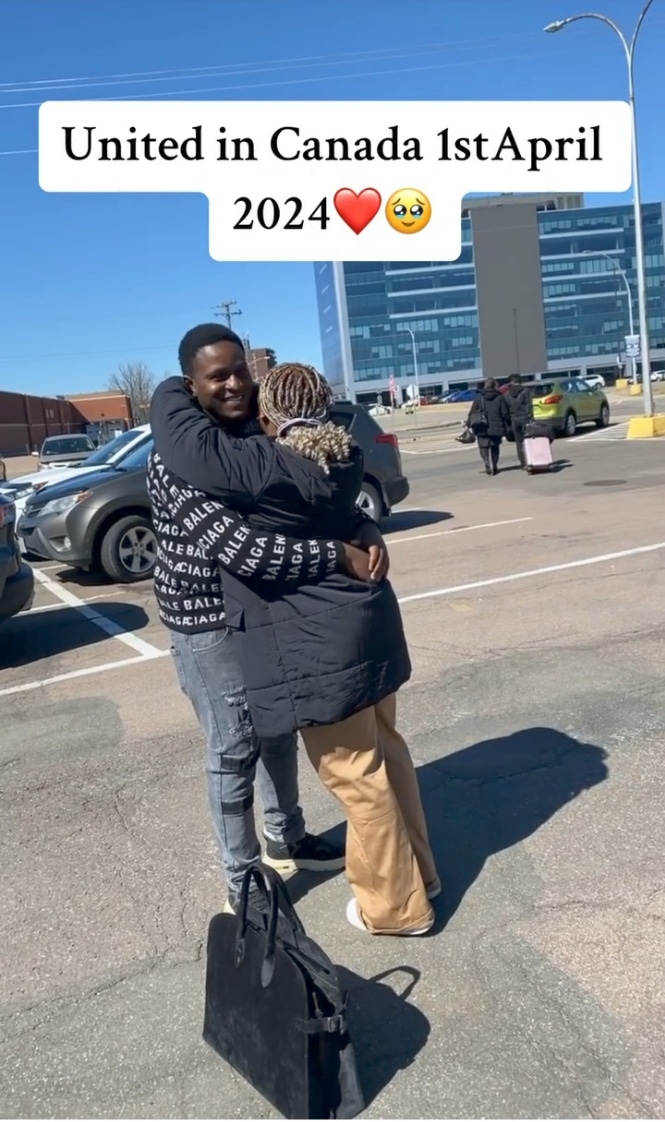 Nigerian lady joins her husband in Canada
