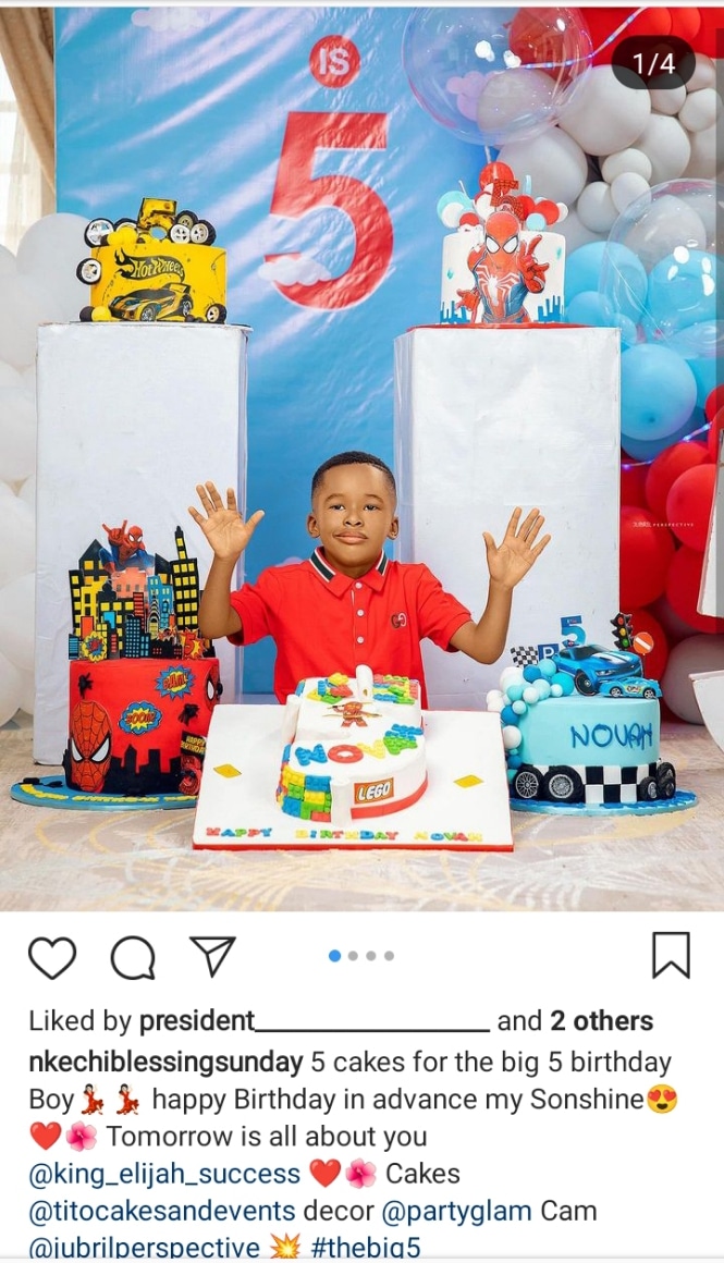 “Às vezes você gostaria que eles não crescessem” – Nkechi Blessing antecipa alegremente o 5º aniversário do filho, mima-o com presentes