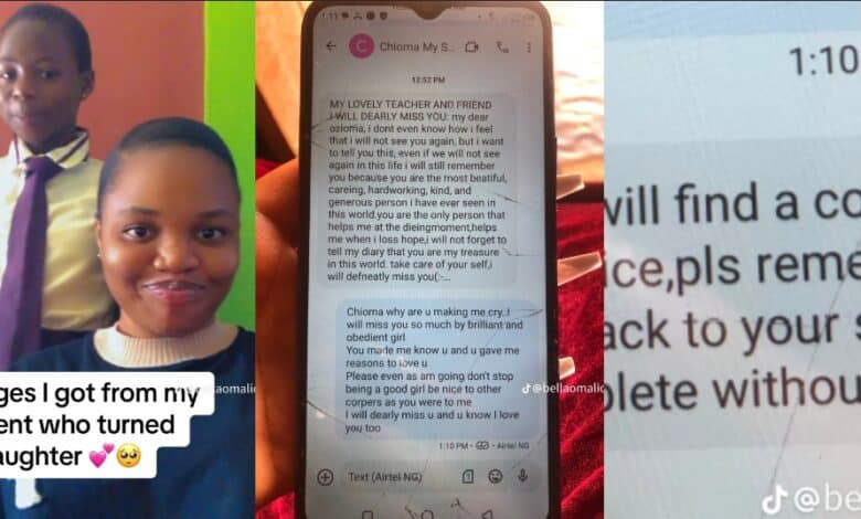 "My lovely teacher, friend, I will dearly...." - Internet melts over Nigerian student's emotional farewell letter to teacher