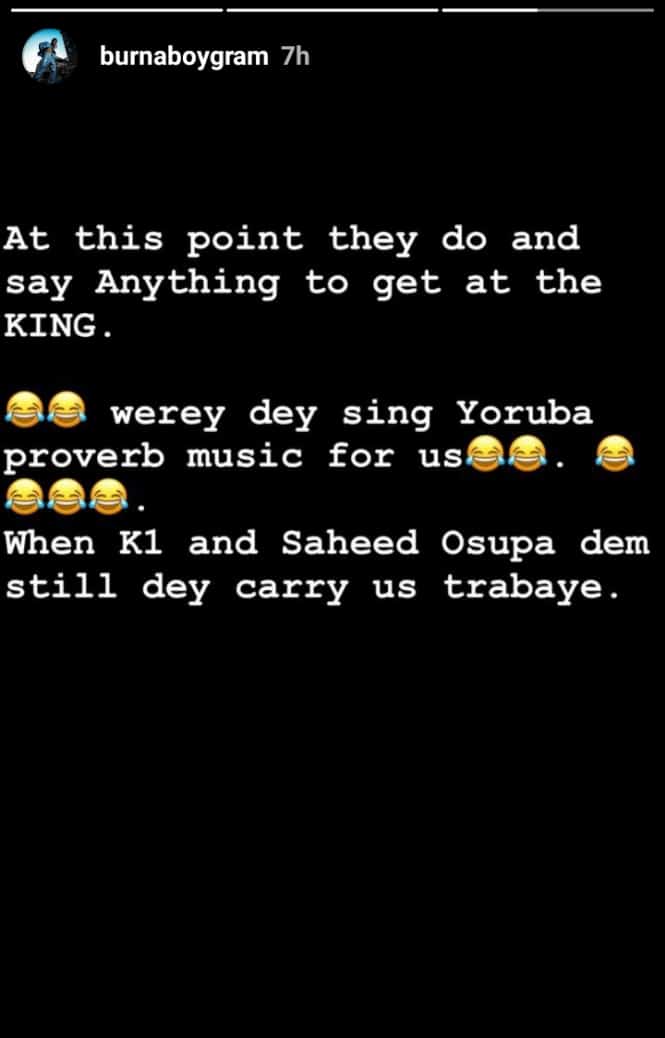 Burna Boy claps back at Brymo