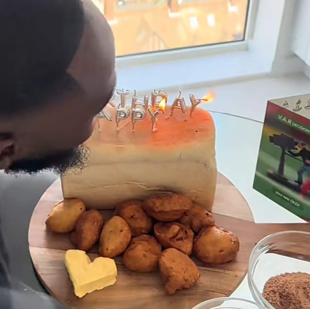 Nigerian man who hates cake, celebrates birthday with bread, butter, and Akara