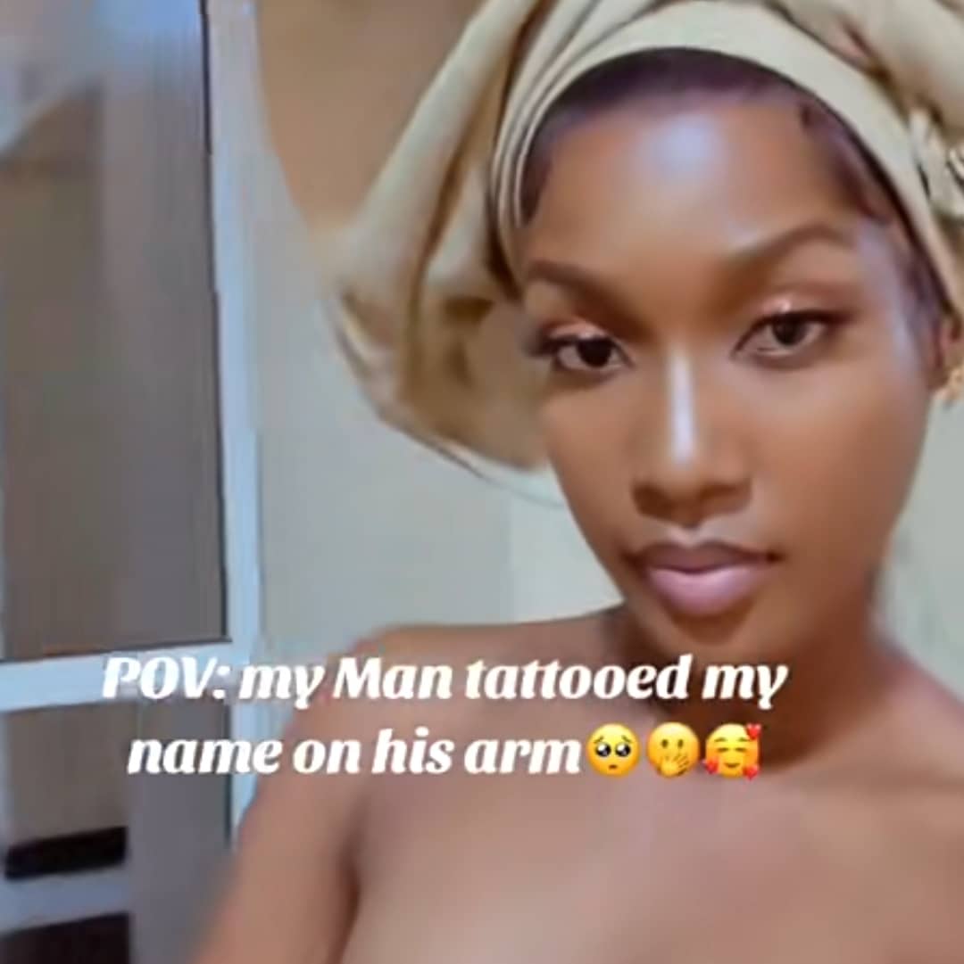 Young Nigerian man gets permanent tattoo of girlfriend's name to prove his love