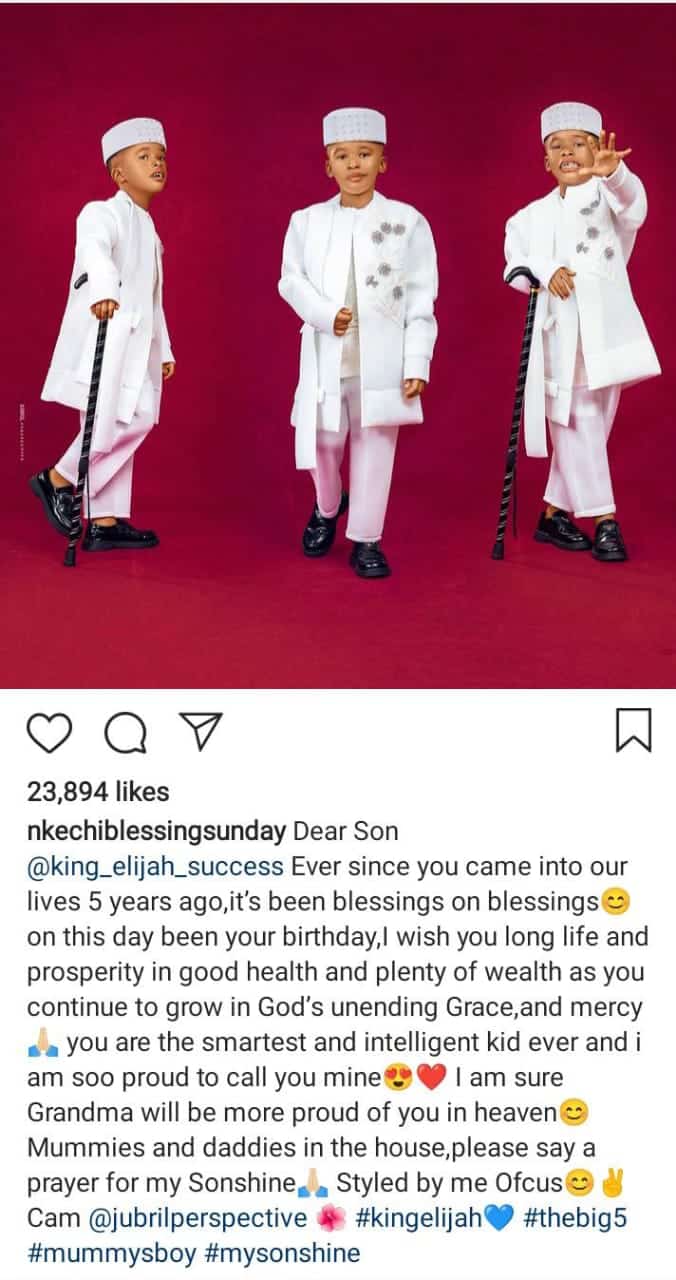 "I am so proud to call you mine" – Nkechi Blessing marks son's 5th birthday
