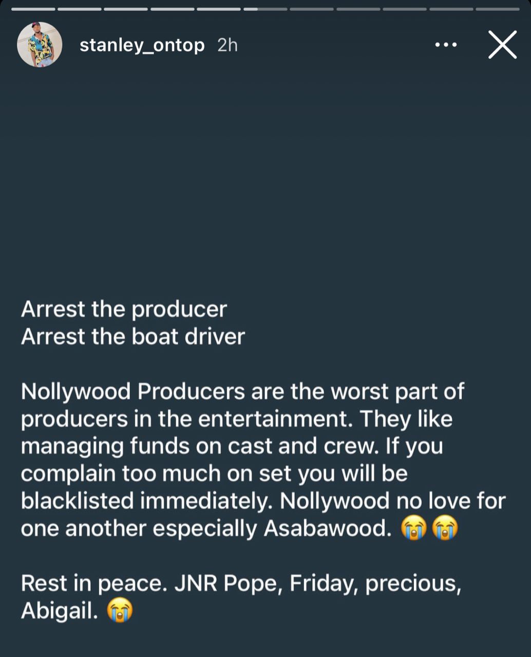 Junior Pope: Movie producer calls for arrest of Adanma Luke, boat driver