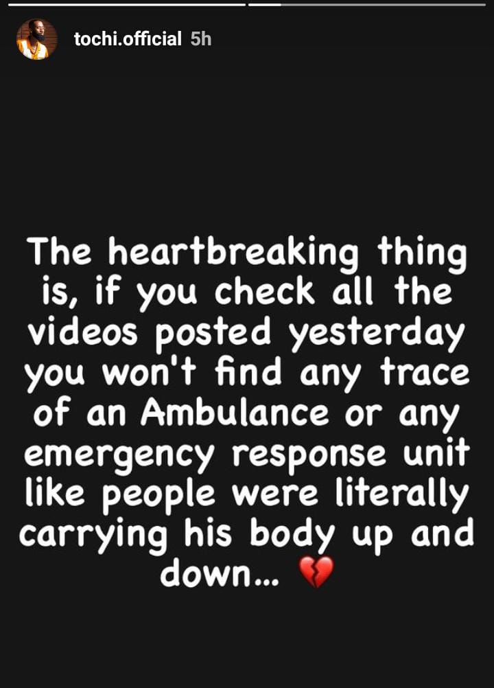 Tochi blasts Nigerians for being 'insensitive and ignorant' following Junior Pope's tragic passing