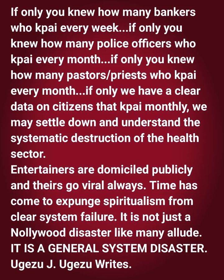Junior Pope: Ugezu Ugezu makes case for Nollywood, blames general system flaws