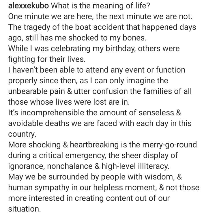 Alexx Ekubo ponders upon life, mourns Junior Pope