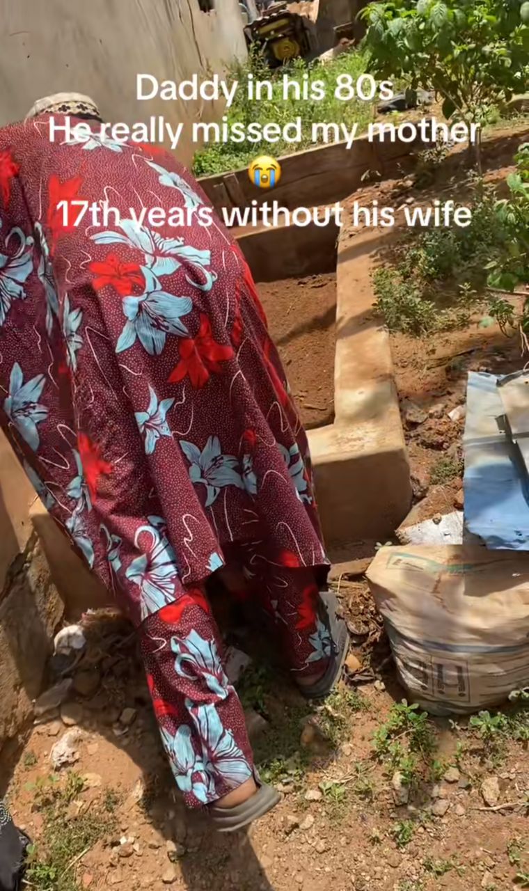 Emotions as man cleans late wife's grave 17 years after demise