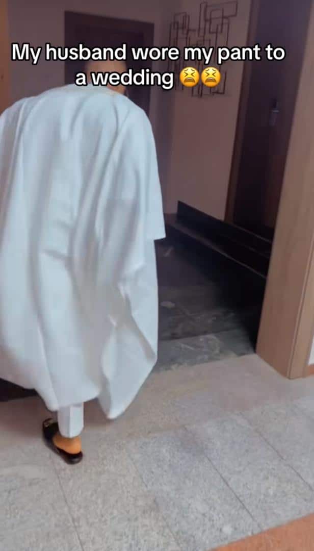 Husband struggles to walk after wearing wife's pants to spite her