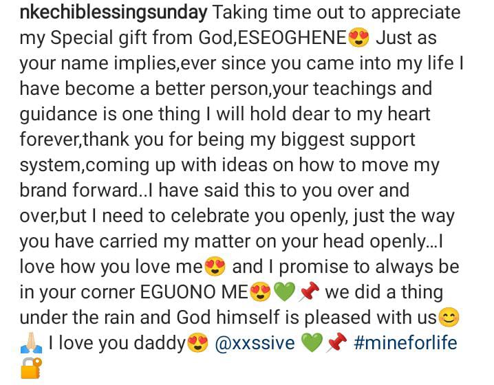 Nkechi Blessing pens heartfelt appreciation to her man, Xxssive for being her biggest support system