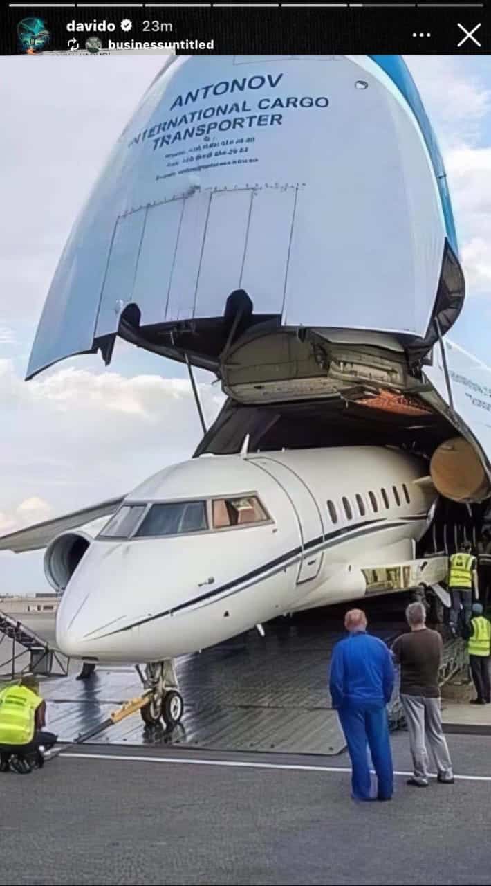 Davido's private jet reportedly lands in Nigeria