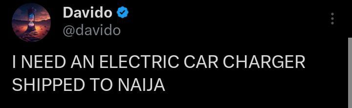 Davido expressa necessidade de carregador de carro elétrico horas após 2024 Rolls Royce Spectre pousar na Nigéria
