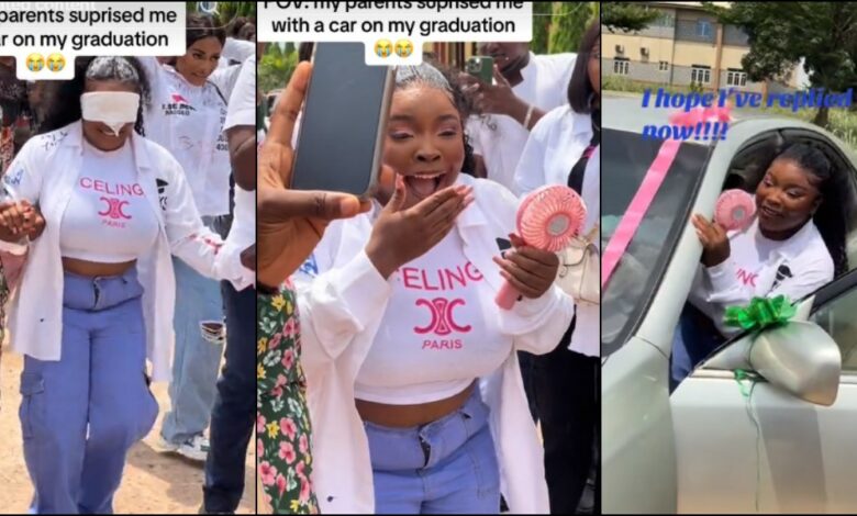 Student graduation car gift parents