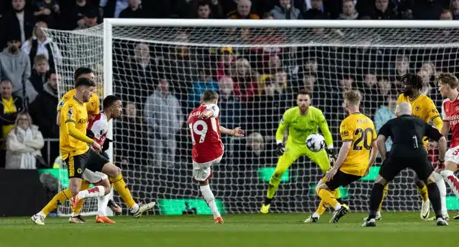 EPL: Arsenal charge back on top with Trossard, Odegaard goals against Wolves