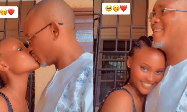 "Financial or biological father?" - Outrage as lady shares video with her dad