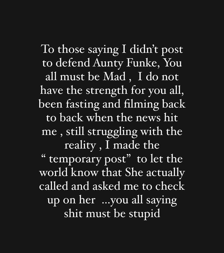 bona slams those criticizing him for not defending Funke Akindele