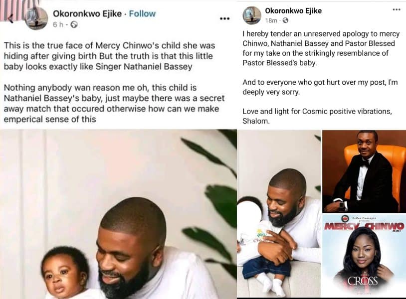 Man tenders apology to Mercy Chinwo, others over allegation of child's paternity