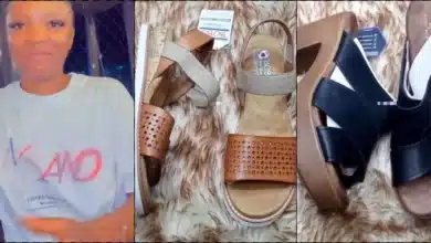 Lady tagged 'ungrateful' as she laments shoes received from aunty abroad