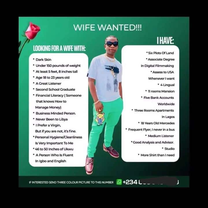 Speed Darlington launches search for a wife, outlines attributes