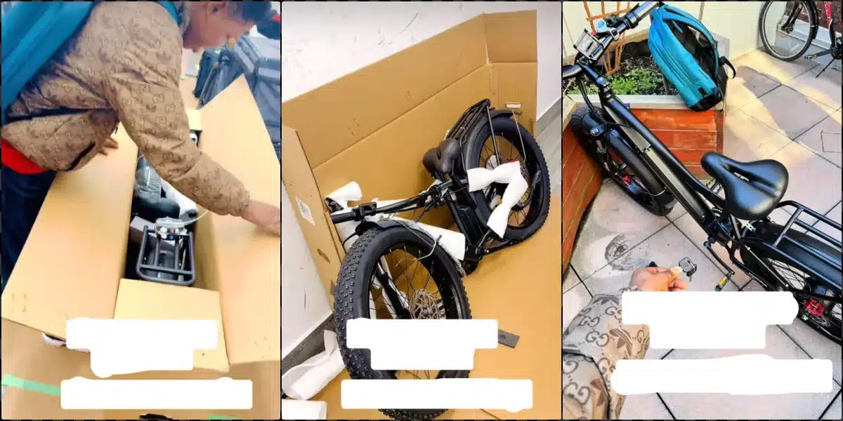 Canada-based man joyful as he buys first vehicle, flaunts electric bicycle