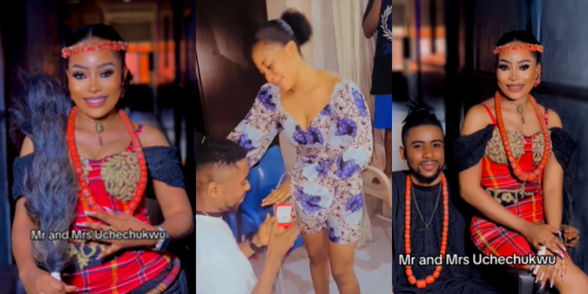 Lady marries man he met under Sabinus' Facebook comment section, wedding video trends