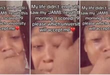 Video of beautiful lady breaking down in tears over which university will accept her after scoring 79 in JAMB causes buzz online