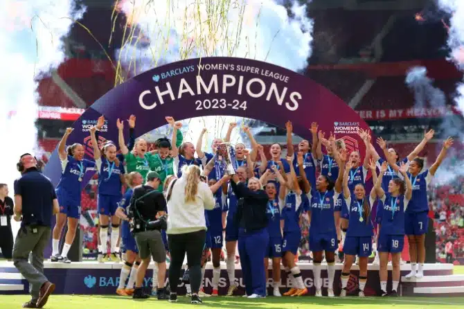 Chelsea women thrash Manchester United 6-0 to win WSL title
