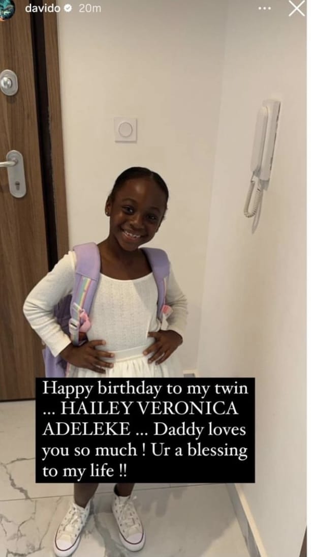 Davido, Amanda gush over their daughter, Hailey Adeleke as she clocks 7