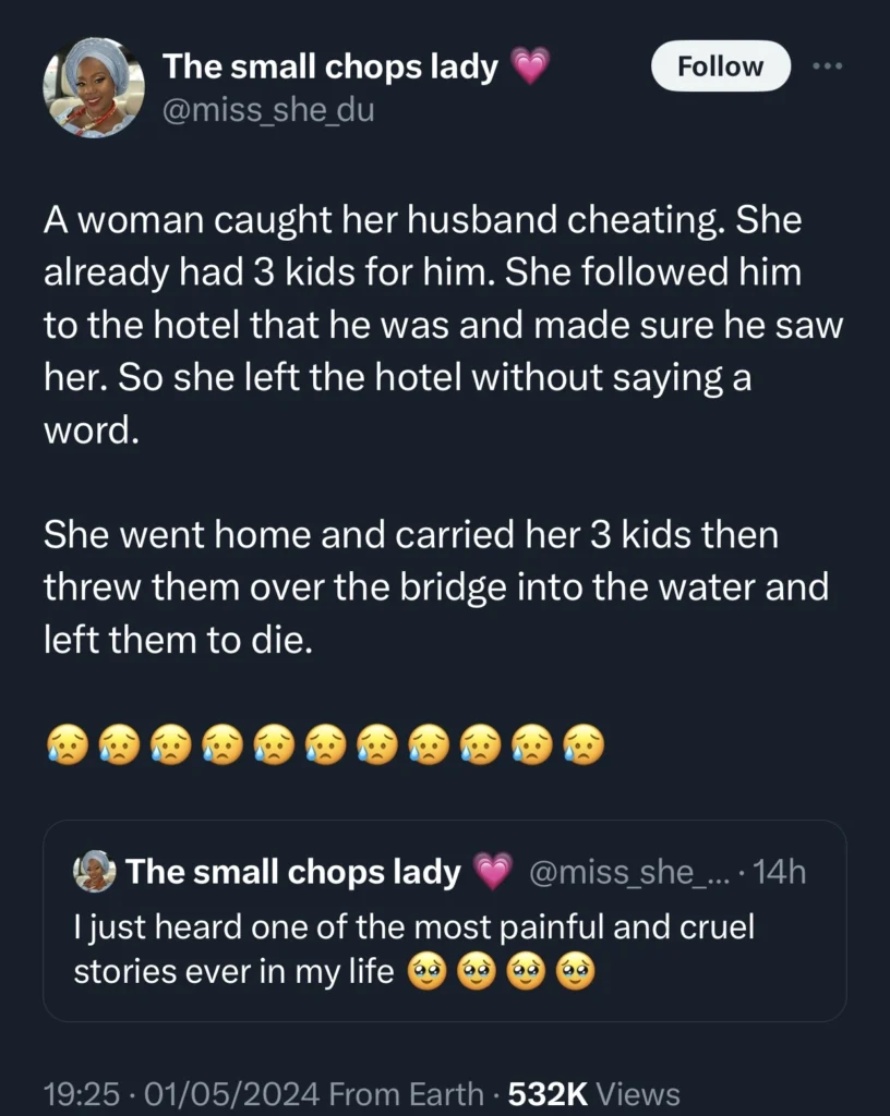 Woman does the unimaginable after getting cheated on by her husband