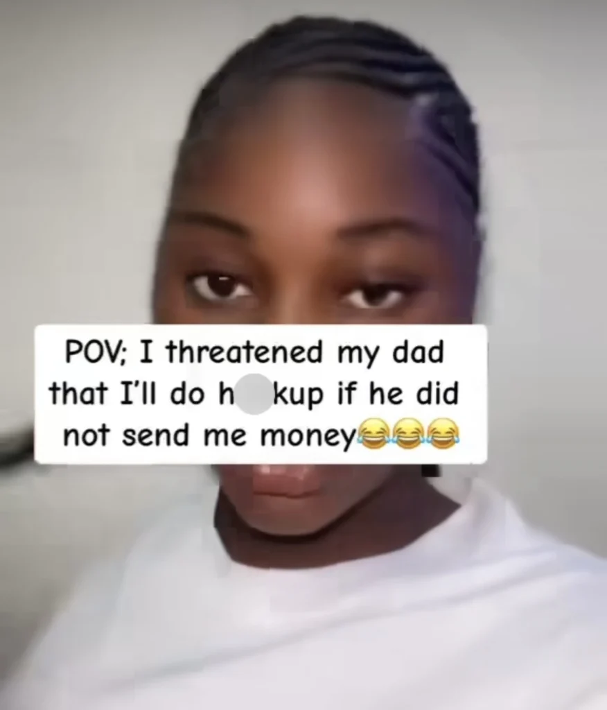 Lady shares her father’s reaction after threatening to start hookup