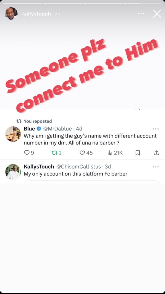 Abuja Barber cries out over silence from man who promised him N2m